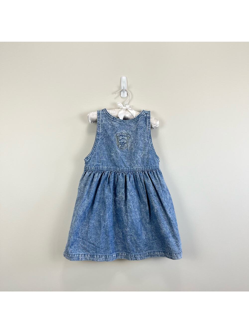Vintage OshKosh B'gosh Acid Wash Smiley Face Dress 4T USA